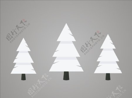 大树雪松矢量树冬季树图片