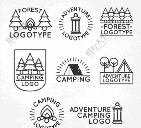 森林野营标志图片