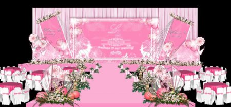 粉色婚礼图片