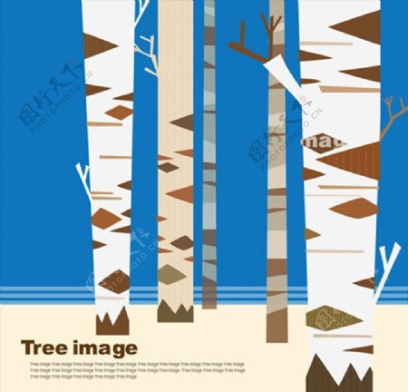 树木元素插画图片