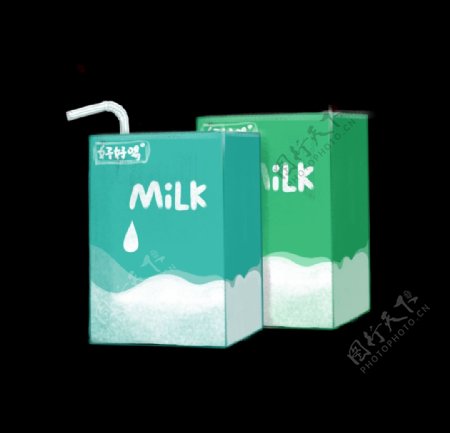 牛奶插画图片