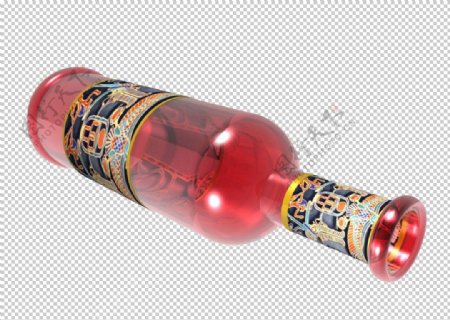 红色瓶子酒瓶素材元素图片