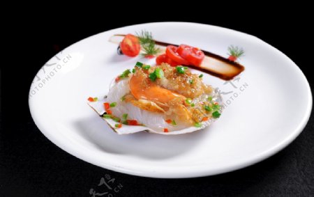 美食海鲜扇贝图片