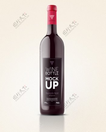 酒瓶标签设计效果VI贴图模板