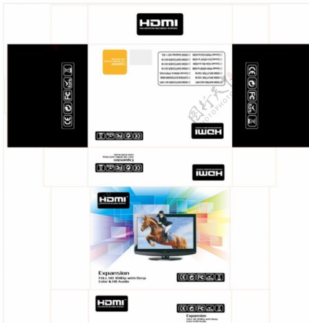 HDMI高清数据线黑包装飞机盒图片