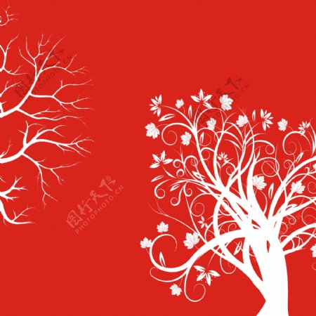 红色发财树无框画