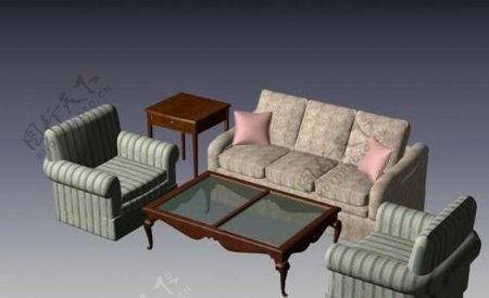 当代现代家具沙发3D模型B058
