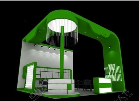 绿色展台特装3D模型