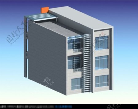 连排建筑模型3d渲染图