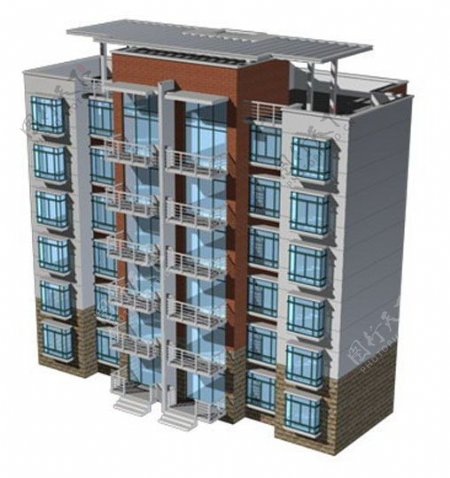 现代建筑模型3d设计