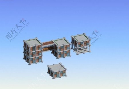 商业大厦建筑群3D模型