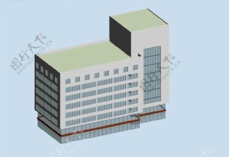 简单中规建筑群3D模型图