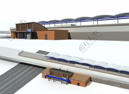 公共交通地铁站3D模型