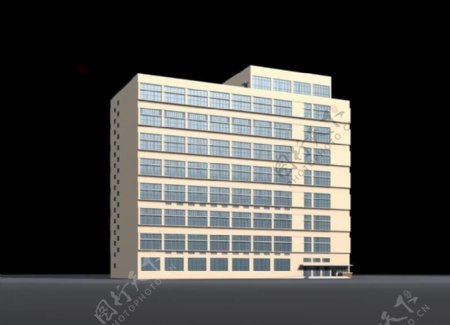 黄色小公建建筑3D模型