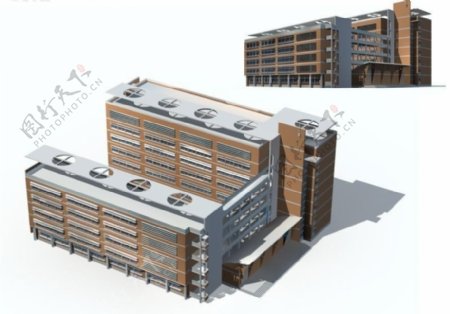 多层公共建筑学校教学楼3D模型