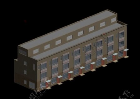 现代化办公楼建筑3d效果图
