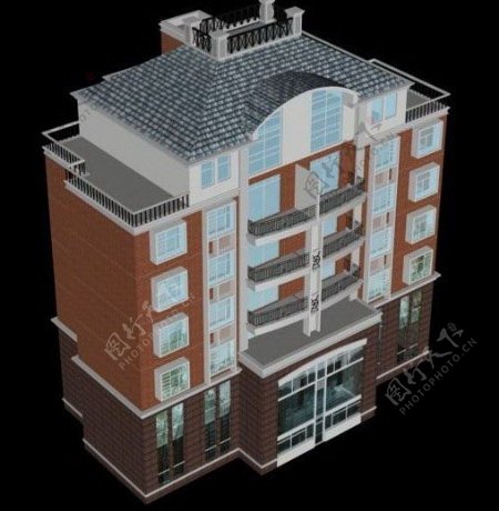 豪华高档住宅楼3D模型素材