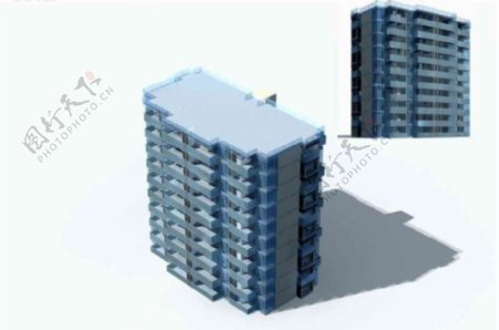 现代化小区独栋住宅3D模型