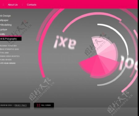 粉色简洁网页flash网站模板