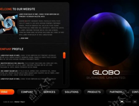 超酷地球商务网页动画模板