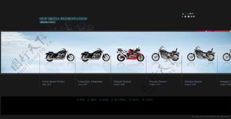 摩托车网页动画模板