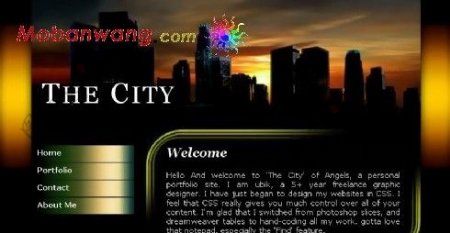 黑夜城市网页模板