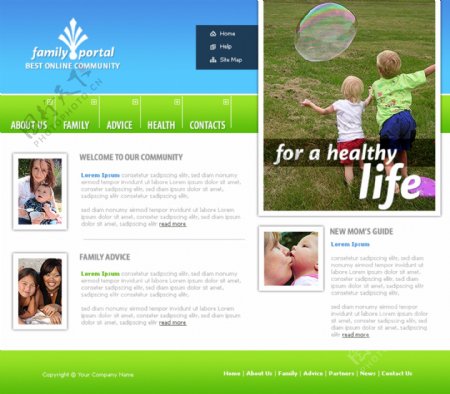 健康家庭生活网页模板