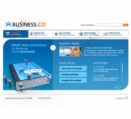 蓝色科技商业网站模板