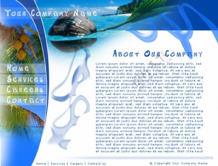 美丽的椰岛旅游网页模板