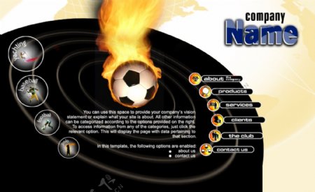 欧美足球运动网站模板