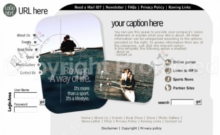 欧美划船俱乐部网站模板
