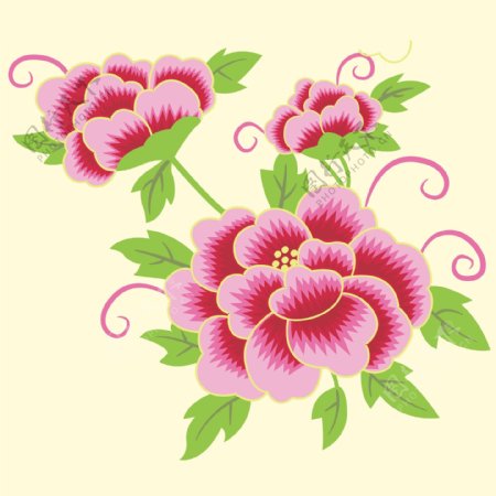 印花矢量图植物花卉优雅植物色彩免费素材