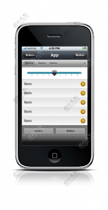 iphone应用程序界面PSD素材