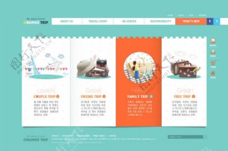 韩国时尚创意网站模板psd素材