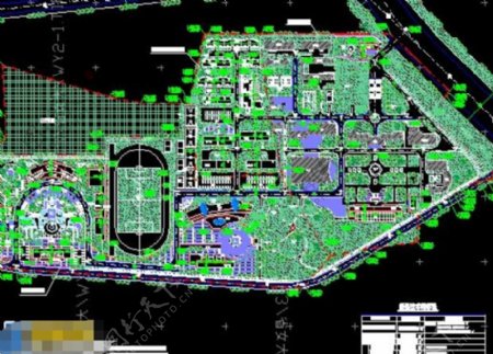 湖南省女大校园cad规划设计施工图