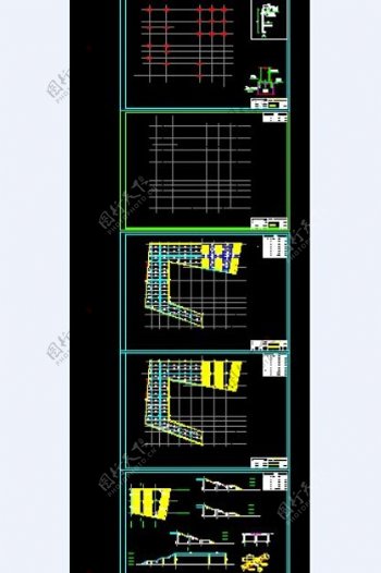 框架钢结构含钢梯CAD详图下载