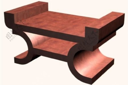一个微型桌中心现代风格的木样机