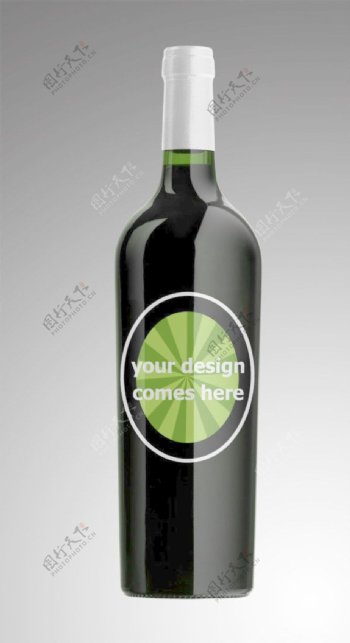葡萄酒瓶模板