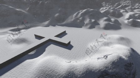 雪中的交叉符号