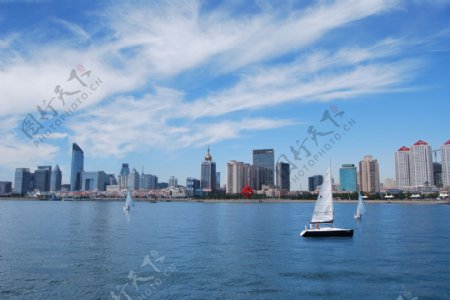 青岛浮山湾海景图片