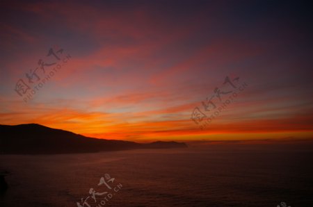 夕阳海景图片