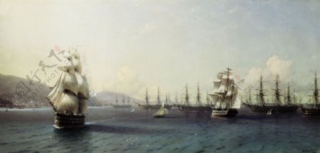 黑海舰队在费奥多西亚1890图片