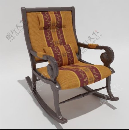 欧式精美老人椅模型