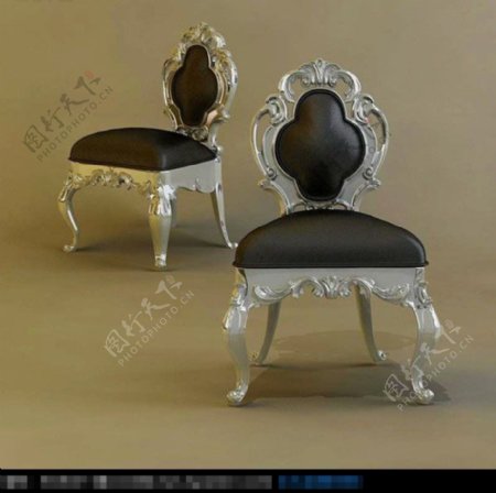 欧式精美靠椅设计模型
