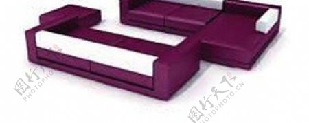 简洁唯美组合沙发3D模型素材
