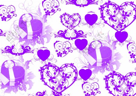 心型花纹紫色图片