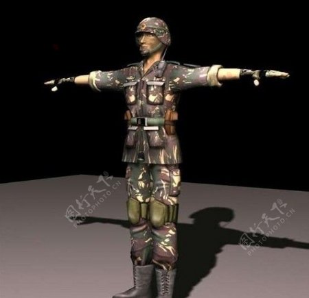 军人3D模型下载