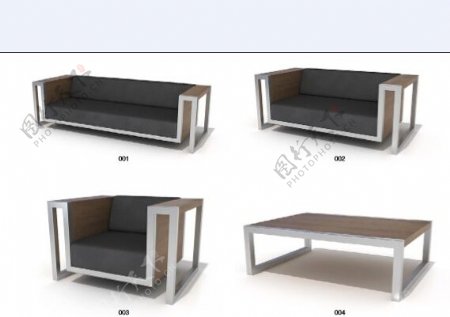 木质沙发模型下载