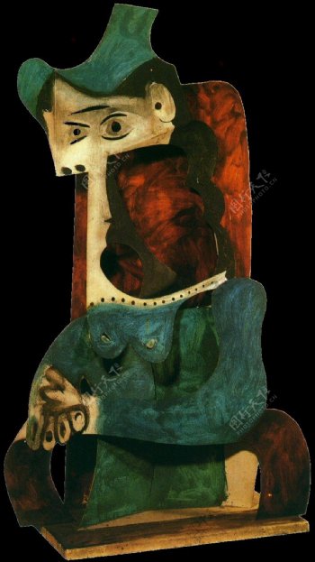 1961Femmeauchapeau1西班牙画家巴勃罗毕加索抽象油画人物人体油画装饰画