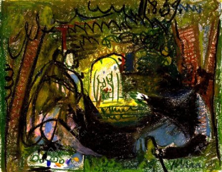 1959Lesd淇瞖unersManetI西班牙画家巴勃罗毕加索抽象油画人物人体油画装饰画